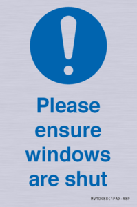 Please ensure windows are shut